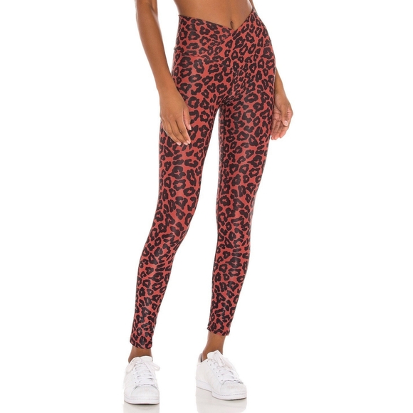 NWT Beach Riot Sport Womens Cara Leggings Warm Pinecone Leopard Print Pants Sz L - Picture 1 of 14